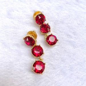 Oscar de la Renta red crystal earrings